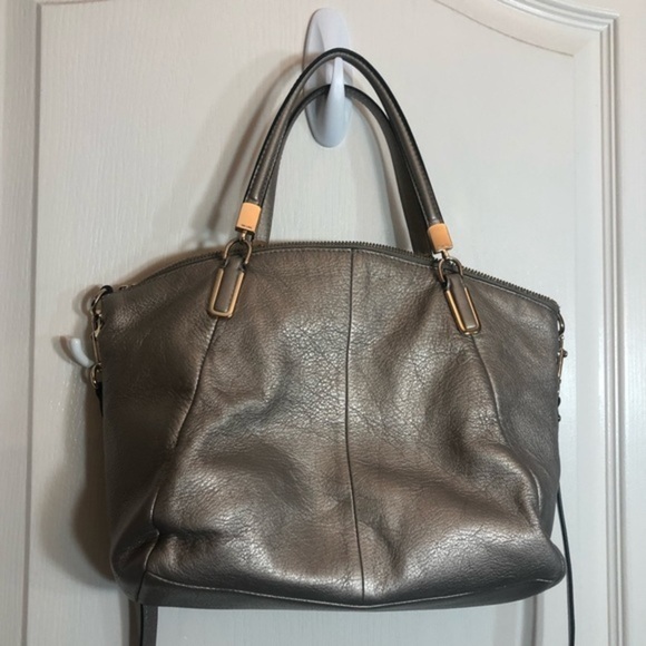 Coach Metallic Beige Leather Small Kelsey Satchel - Picture 2 of 13